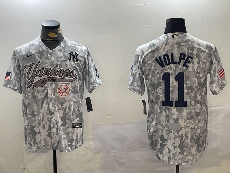 Men New York Yankees #11 Volpe Camo Joint Name 2024 Nike MLB Jersey style 1->new york yankees->MLB Jersey